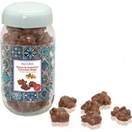 Foto principal ROCAS DE CHOCOLATE CON LECHE Y CACAHUETES  EN TARRO CRISTAL DECORADO