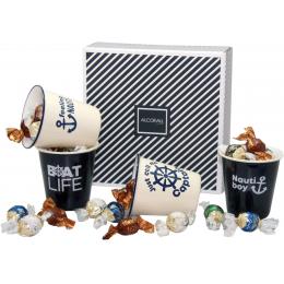 Foto principal SET 4 VASOS PORCELANA CON BOMBONES -MODELO MARINO-